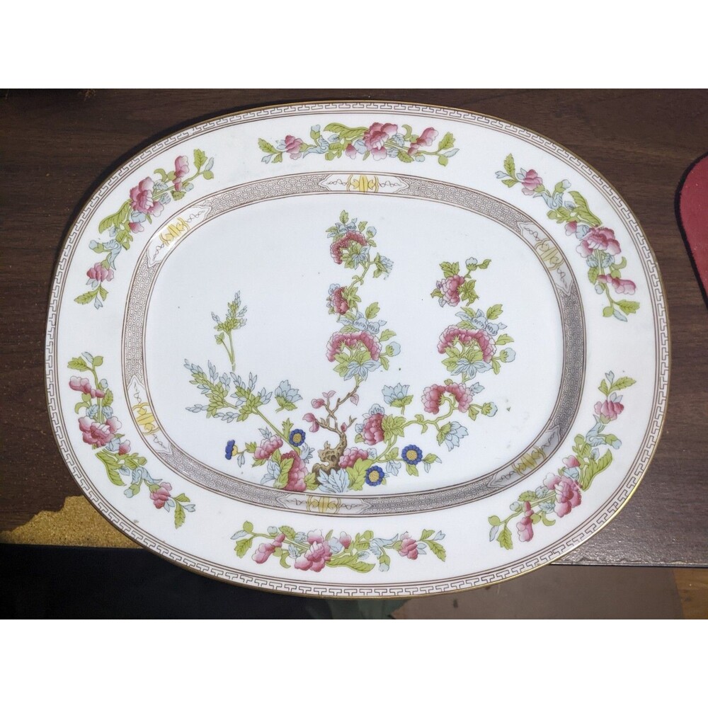 H&C Co Selb Serving Platter 15" x 12" Bavaria Germany Floral Gold Trim Vintage